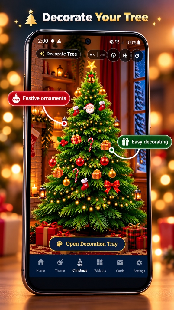 Decorate Christmas Tree Mobile Screen