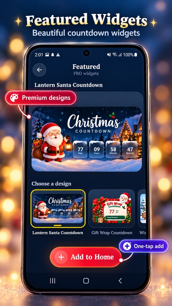 Featured Countdown Widgets Screen