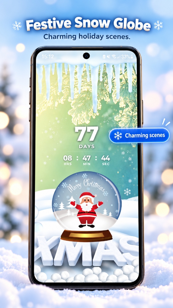 Festive Snow Globe Countdown Screen
